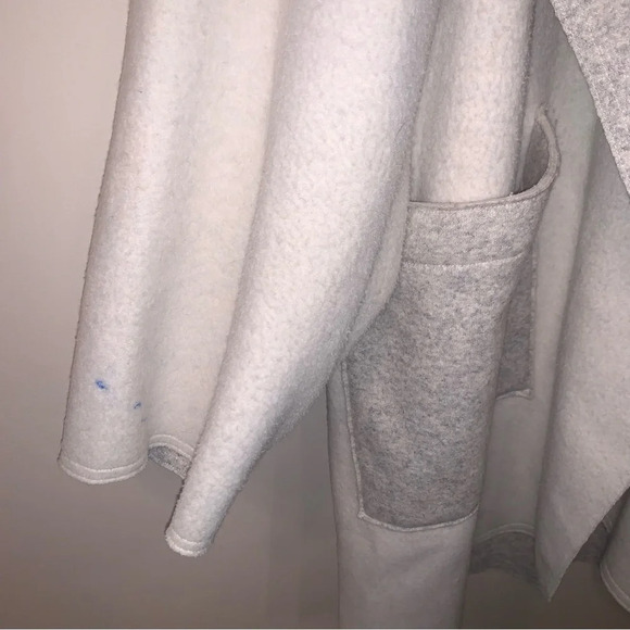 Sosken Cardigan Coat Oversized Open Front Grey Bone Draped XL - Picture 10 of 15